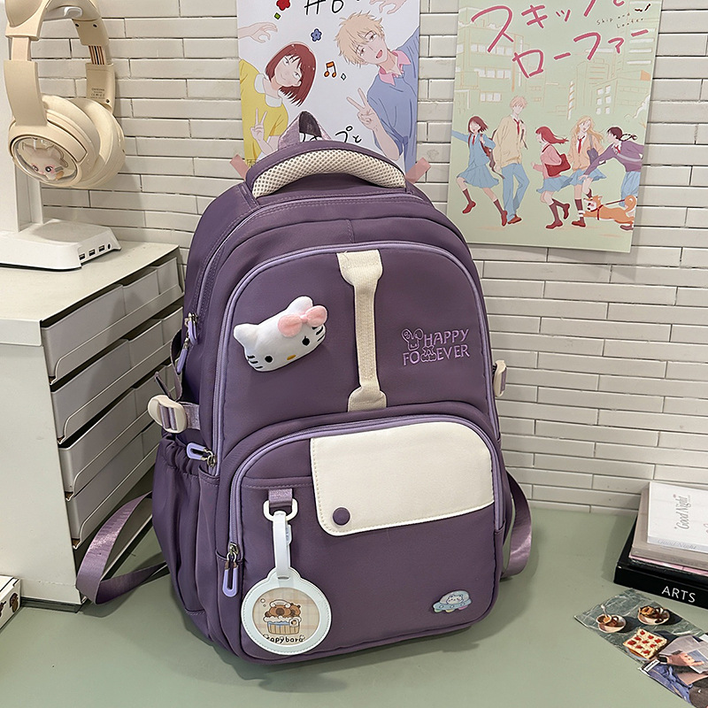 Mochila escolar para estudiantes de primaria, nueva ropa ligera para mujeres, mochila para estudiantes de secundaria para niñas, mochila escolar de gran capacidad para estudiantes de secundaria en el campus