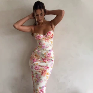 Платье летнее модное облегающее sexy, импортированный европейский стиль, бренд другой, размеры S-XL, для Amazon
