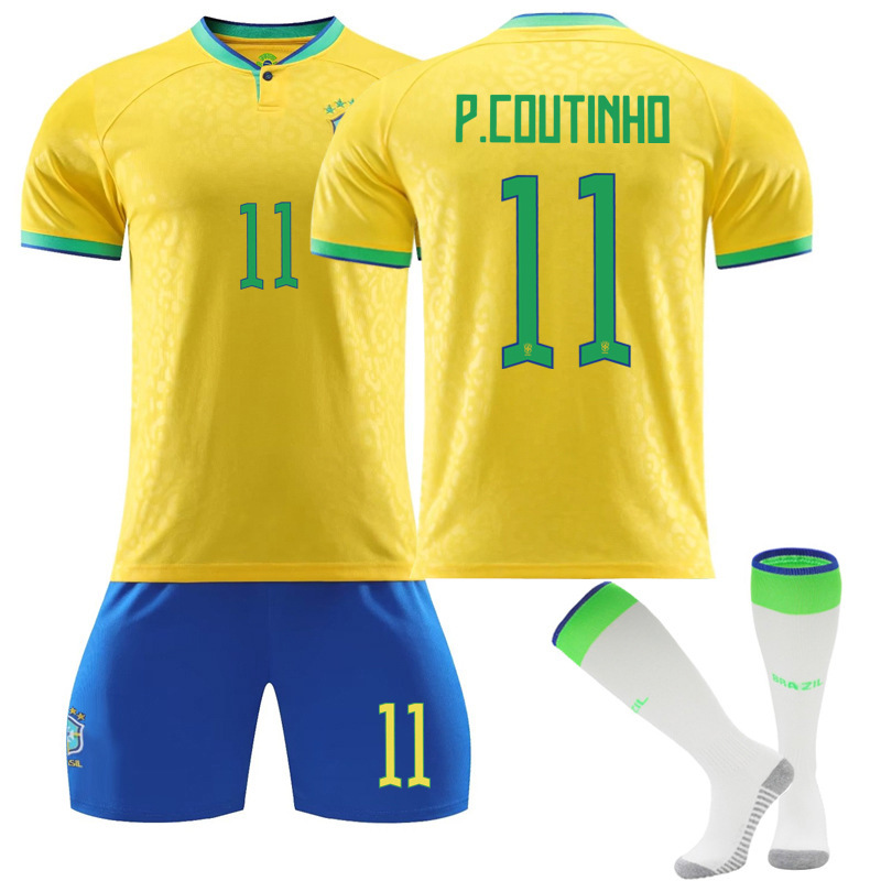 thumbnail image 1 of 2223 Brasil camiseta local No. 10 Neymar 20 Vinicius 9 Chalison 18 Jesús traje uniforme, 1 of 5