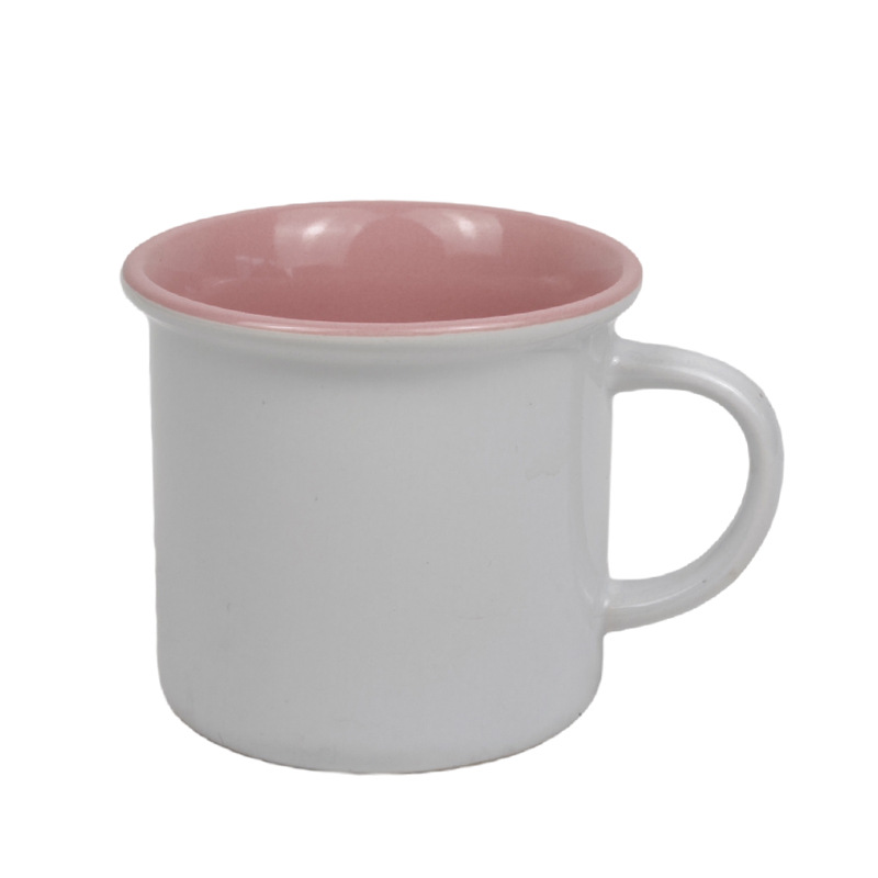 Taza de Cerámica Tipo Esmaltado Retro de Cerámica Resistente a Altas Temperaturas para Cafetería