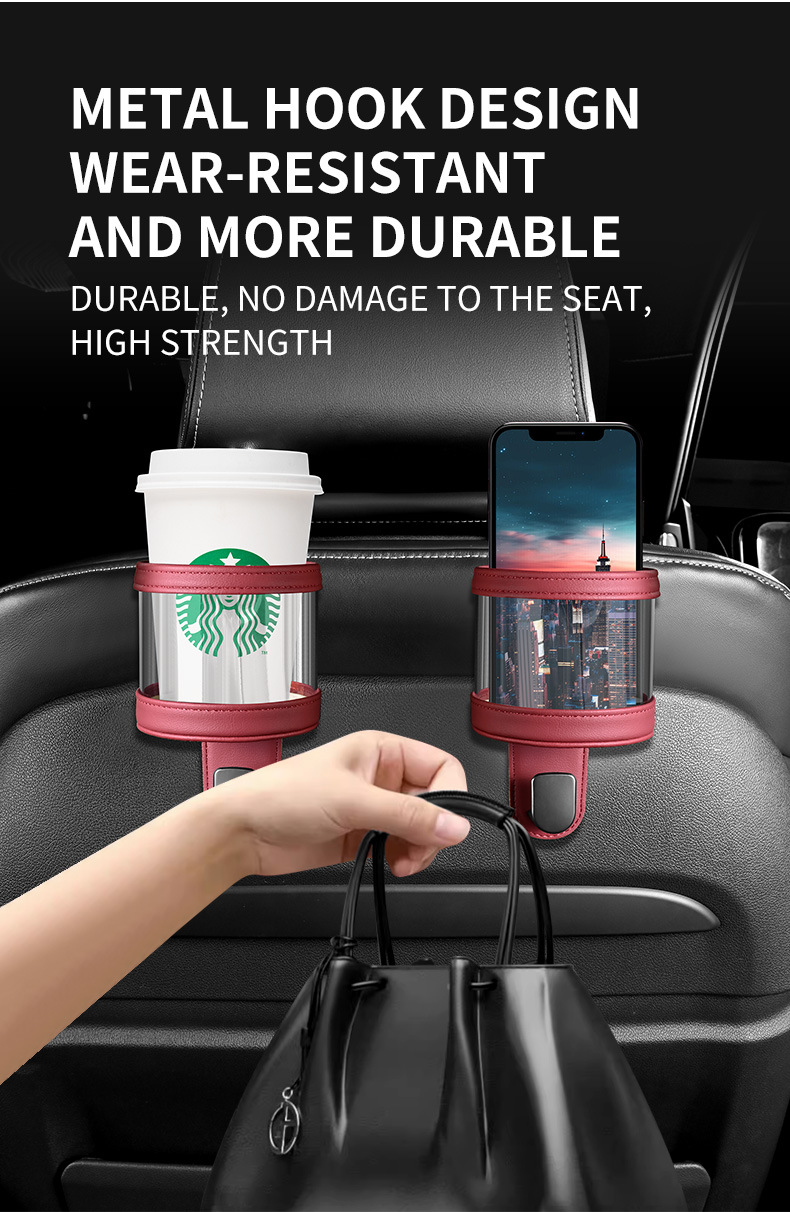 Car Hook Car Seat Back Multifunctional Water Cup Holder Car Rear Mobile Phone Storage Decoration Supplies