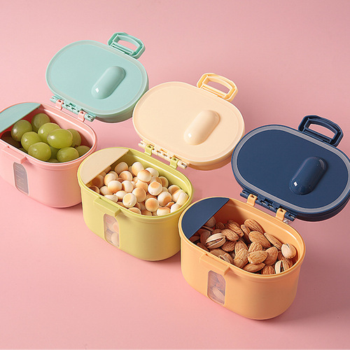 New Crown milk powder box for infants and young children to carry around when going out Portable nut milk powder lunch box