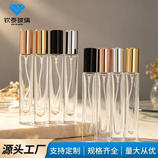 现货10ml细高香水瓶圆形瓶按压式喷雾瓶方形螺口透明玻璃分装空瓶