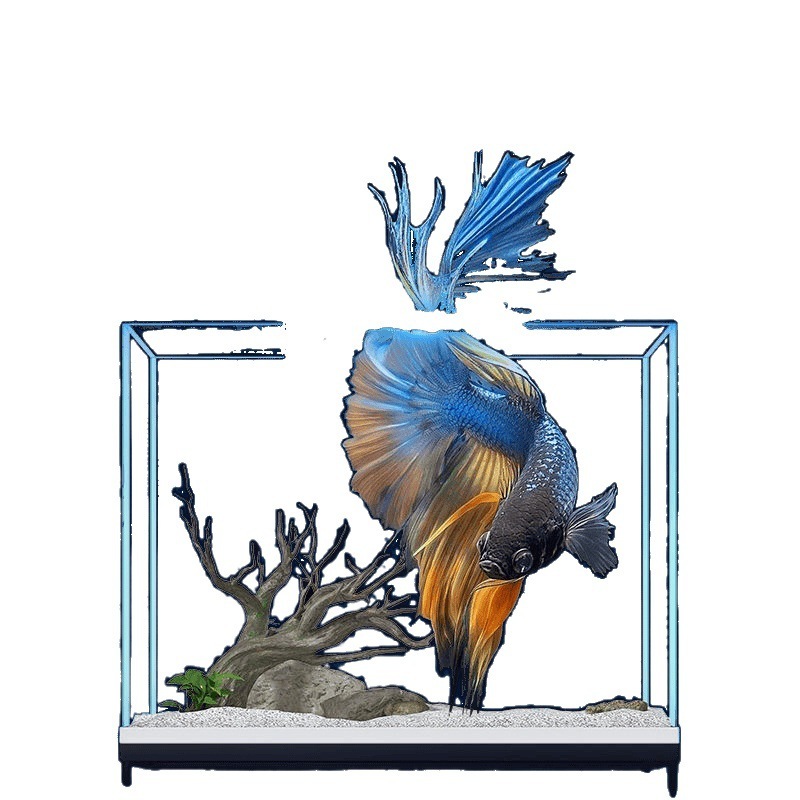 超清玻璃鱼缸客厅免换水中小型水族箱桌面家用落地带柜一体金鱼缸|undefined