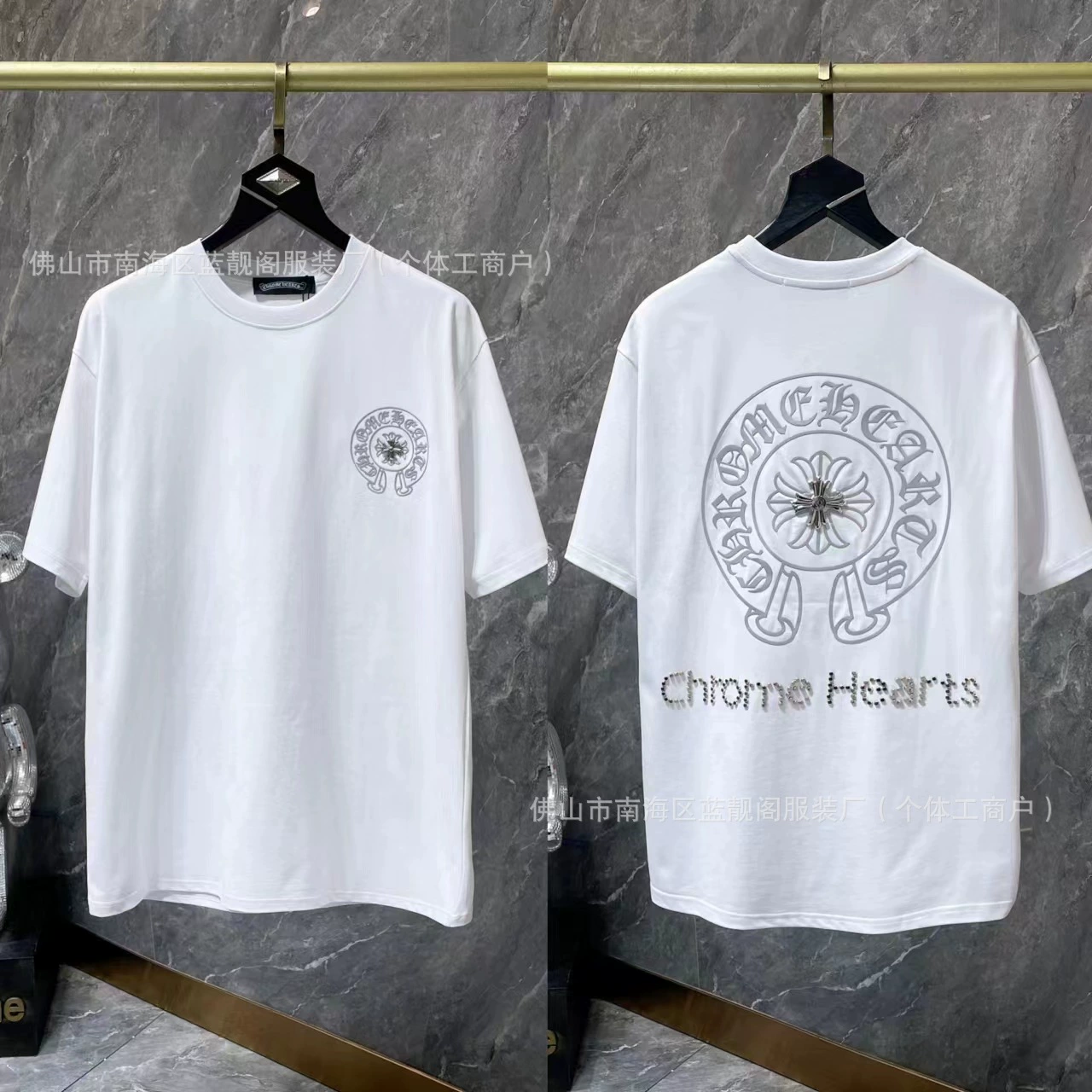 Chrome Heart 24 Новый Crozon Summer Tide футболка с коротким рукавом для мужчин и женщин, полупрямолинейная серия
