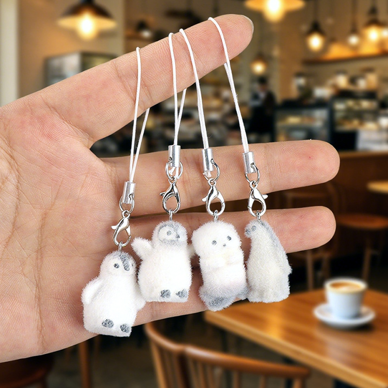 Flocked Sea Animal Penguin Polar Bear Sea Otter Pendant Cute Bear Sea Otter Bag Keychain Ins Style Flocked Sea Animal Penguin Polar Bear Sea Otter Pendant Cute Bear Sea Otter Bag Keychain Ins Style