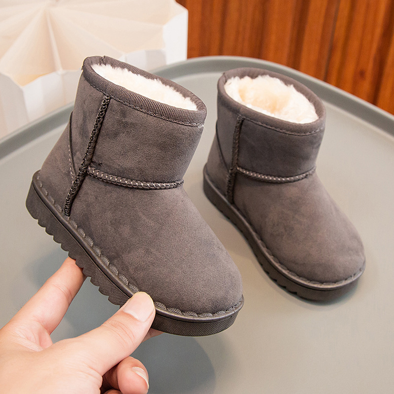 Bottes de neige pour enfants, garçons et filles, nouvel ensemble de bottes courtes, chaussures en daim et coton, isolation en peluche, hiver 2023_voghion.com