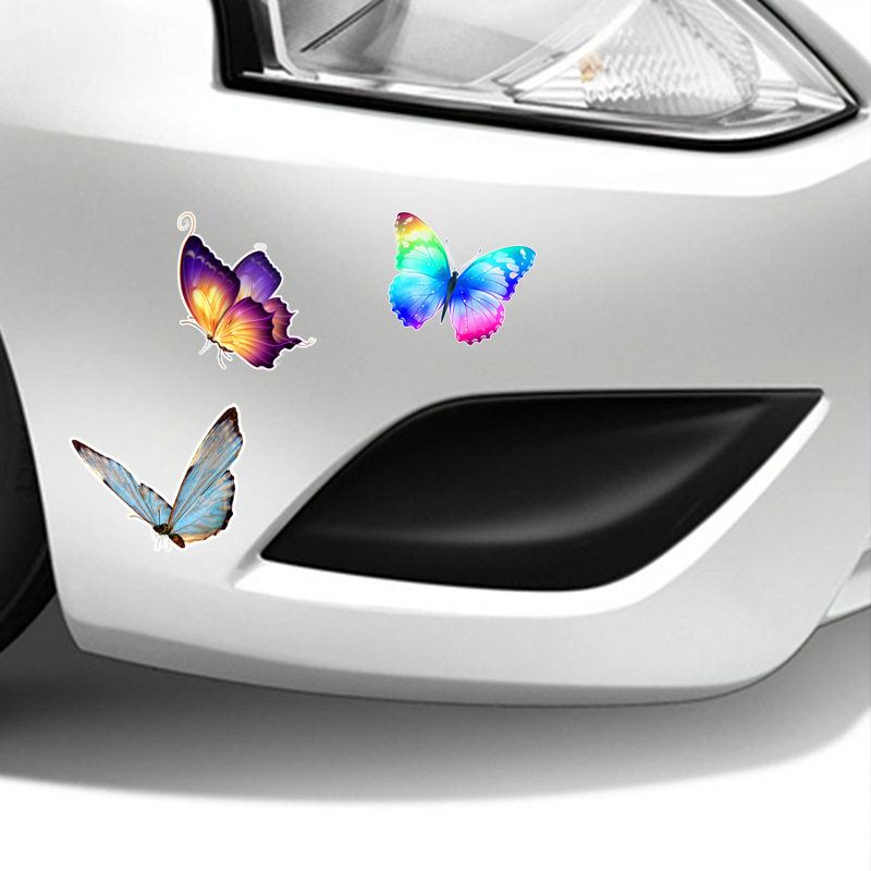Nuevos dibujos animados simulación de mariposa auto pegatinas para cubrir pegatinas de arañazos auto decoración pegatinas no pegatinas de fábrica directa