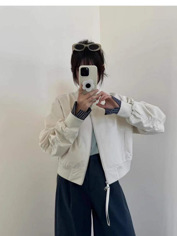 2025高端欧货秋季新款百搭圆领棒球服外套小个子宽松高级感夹克女|undefined