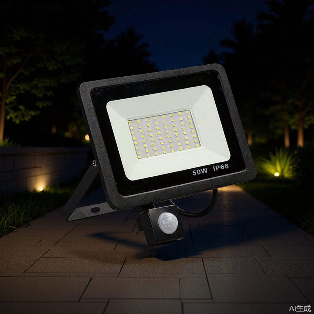 Infrared human body induction projection light 220V outdoor rainproof light garage monitoring light detection light