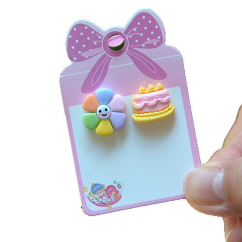 Cute Animal Rainbow Heart Shape Plastic Stoving Varnish Kid's Ear Clips 1 Pair display picture 55