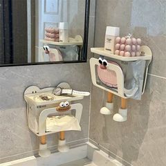 手と足付きの大きな口のバスルームティッシュボックストイレ壁掛けパンチフリー防水トイレットペーパーボックス