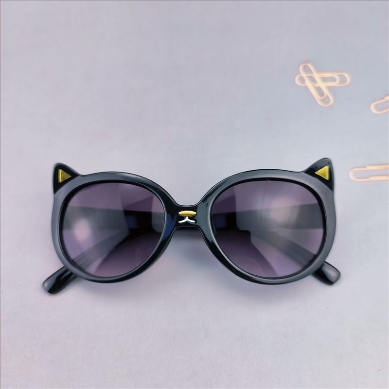 Ac, UV400 Protection, Tinted Lenses Lens Material Cute Novelty Sweet Cat Ac UV400 Protection Tinted Lenses Round Frame Full Frame Kids Sunglasses