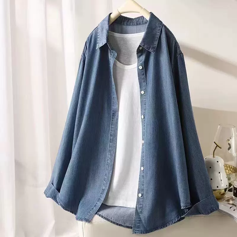 8,12 Тенсел Джинсовая Рубашка