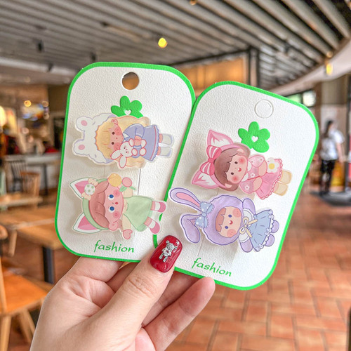 Korean Version New Children's Acrylic Hair Clip for Girls Cute Cartoon Rabbit Princess Press Clip for Babies Bangs Fringe