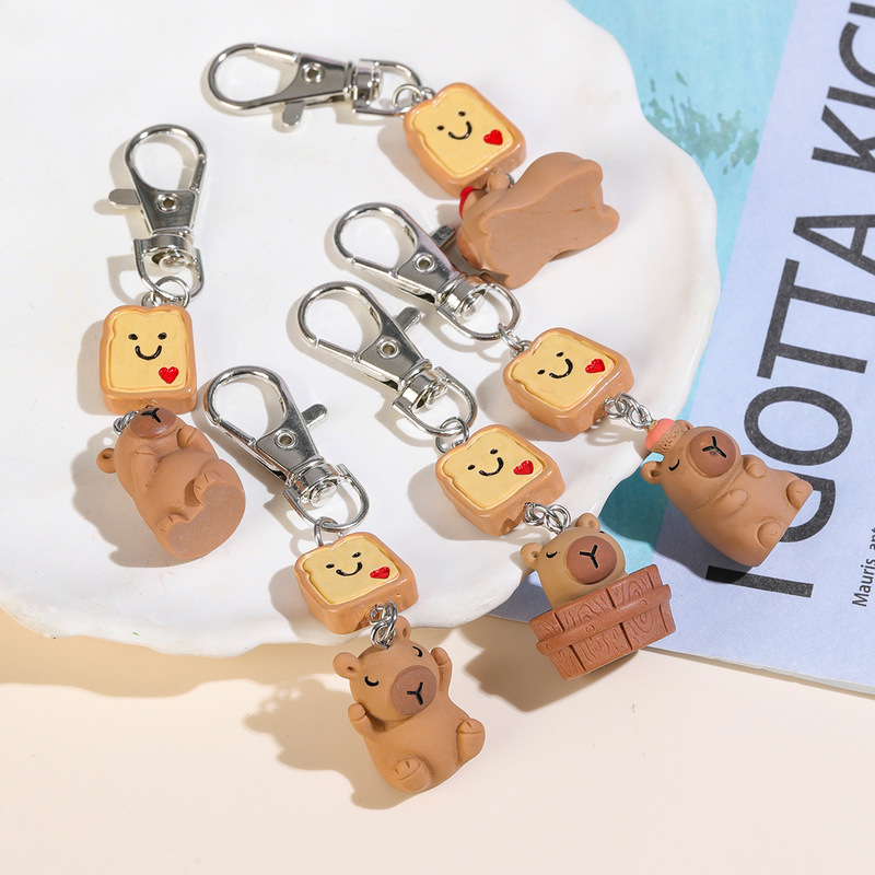 Niche Kapibara Series Car Keychain Miu Series Bag Pendant Ornament Ins Style Jewelry DIY Accessories for Women