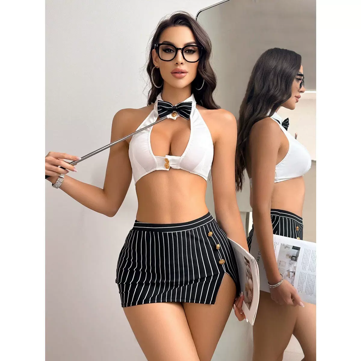 跨境专供速卖通Ebay外贸爆款大码学生装制服欧美情趣内衣套装