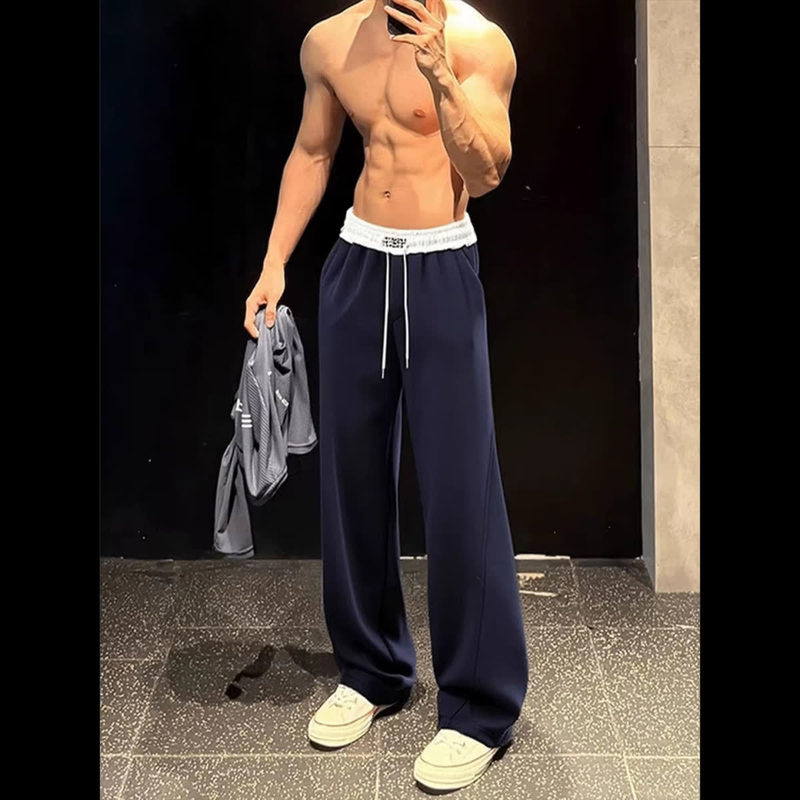 Trendy Long Pants for Tall Men and Teenagers, Extra-Long Sweatpants, Sports Pants, Casual Pants, Loose Wide-Leg Pants
