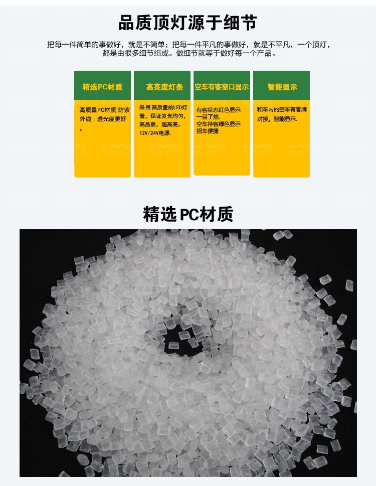 Taxi roof light, Wuhu smart roof light, advertising light box, taxi light, sign light with passenger status display screen