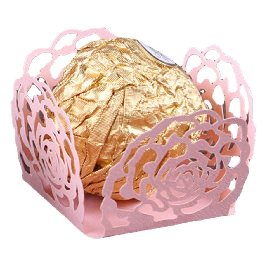 Трансграничная амазонка свадебная вечеринка праздник конфеты шоколадная декоративная коробка свадебная ажурная розовая кружева