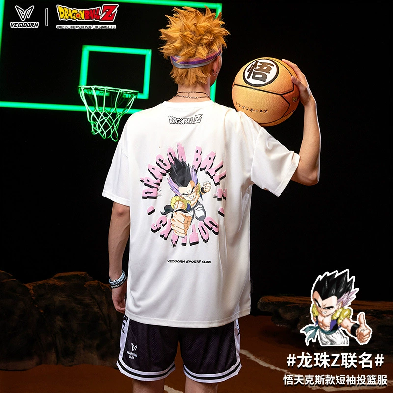 Weidong Dragon Ball Z совместная баскетбольная форма с короткими рукавами, футболка, мужская американская баскетбольная быстросохнущая тренировочная спортивная футболка для бега V