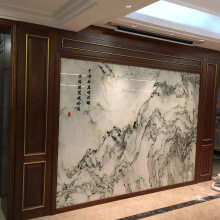 新中式客厅电视背景墙实木装饰墙置物柜木饰面护墙板沙发背景墙