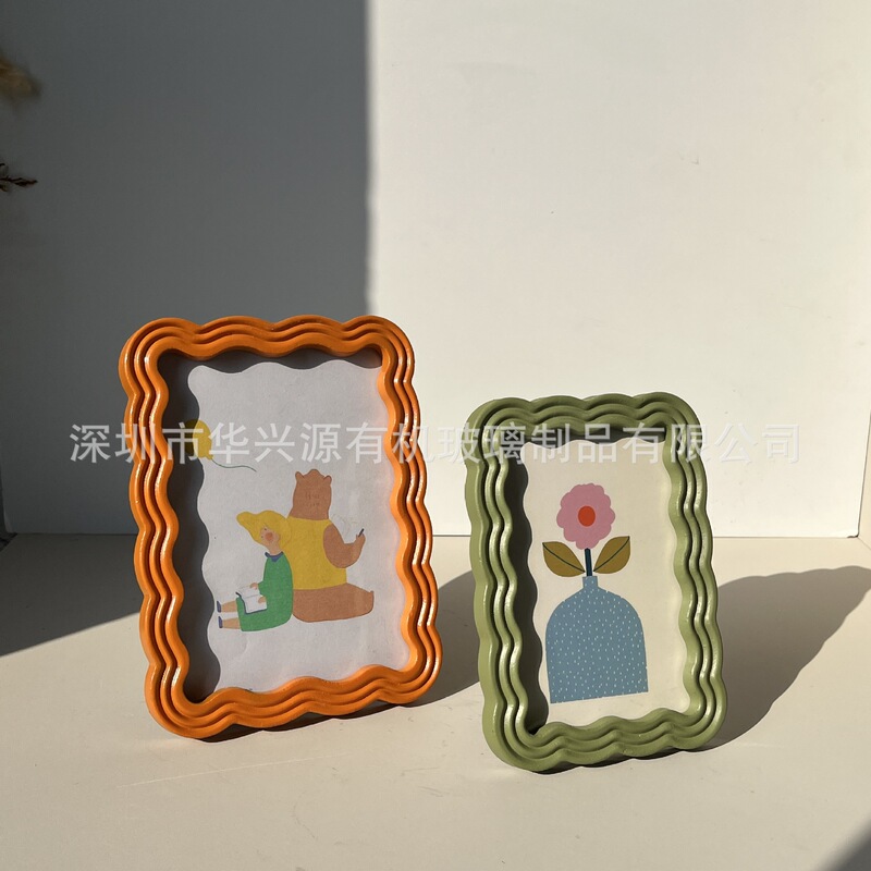 Cross-Border Resin Photo Frame European-Style Desktop Decoration Ornament Square Commemorative Frame Office Resin Photo Frame
