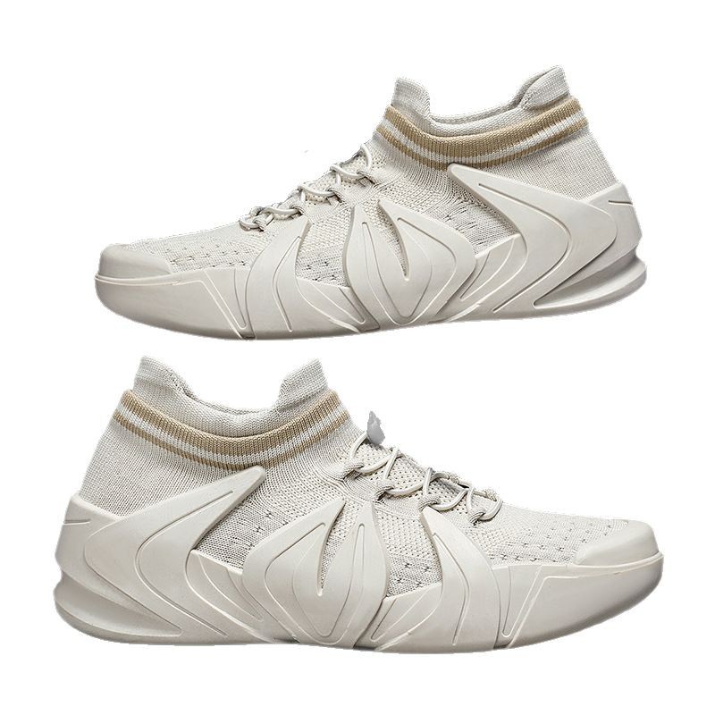 Zapatos de hombre que se pueden usar en cuatro estaciones, nueva tendencia de la moda, casual sin cordones, suela gruesa, punta redonda, zapatos de hombre transpirables deportivos de todo fósforo