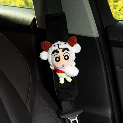 Accessory, Seat belt shoulder pad - white-lamb-white-bag-crayon-shin-chan-black-velvet-shoulder-pads-hand-sewn-no-specifications
