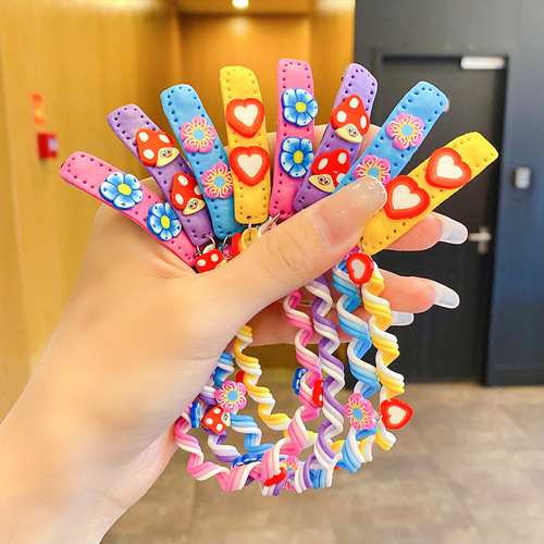 Children's braids, dirty braids, curling irons, little girls' colorful braided hair ropes, girls' hair accessories, headbands