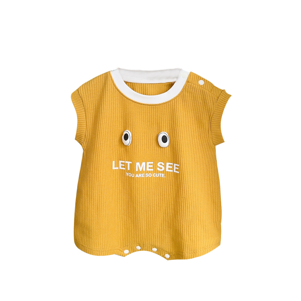 2024 verano 0-2 años bebé casual cuello redondo letras mameluco sin mangas mameluco estilo fino ropa de salida para bebés