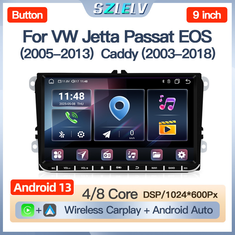 Suitable for Volkswagen Jetta Passat Caddy Car Central Control Screen Navigation Reversing Image Radio Large Screen