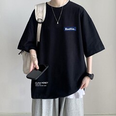 綿 100% プラスファットプラスサイズファットマン 1.0-150kg 夏のトレンドルーズカジュアル Tシャツ男性ティーンエイジャー学生