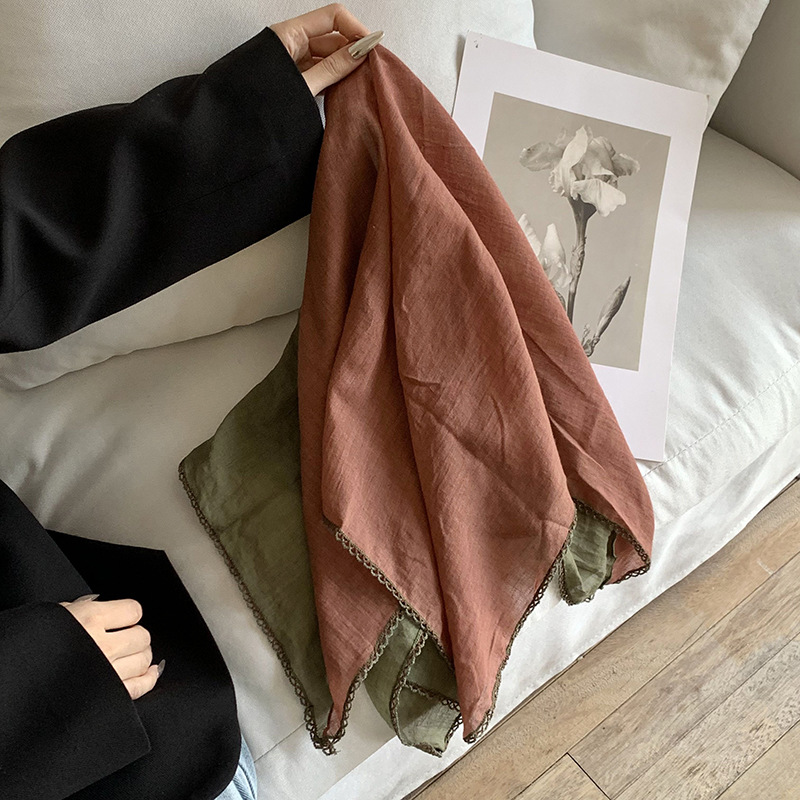 Pañuelo en la cabeza Summer Girl Pastoral Nuevo estilo multifuncional transpirable todo-fósforo Cinturón para el cabello atado francés Pañuelo en la cabeza Toalla de seda al por mayor