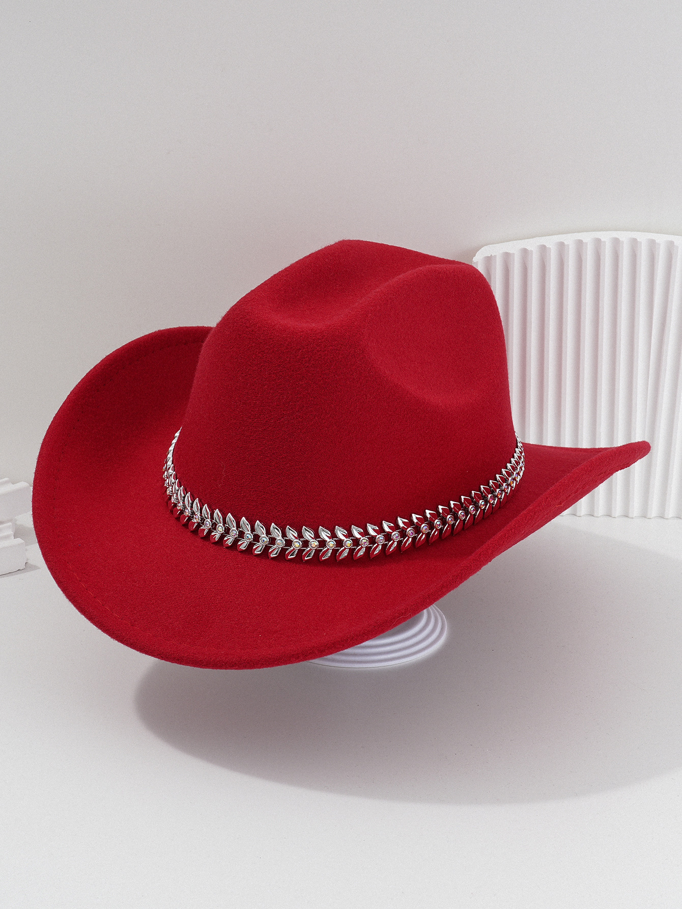 Panama cowboyhatt med 3d-löv rhinestone bälte för fest_voghion.com