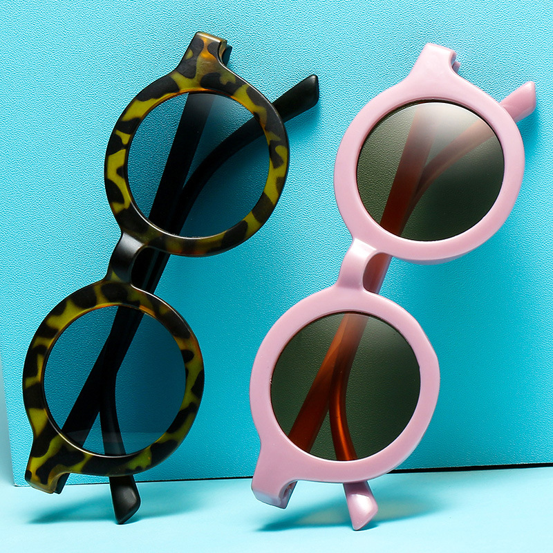 New 2021 Jelly Color Children's Round Frame Sunglasses Cute Fashion Sun Glasses for Kids
