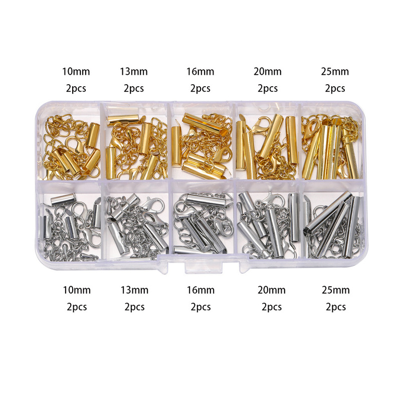 Factory direct multi-specification two-color horse buckle diy handmade jewelry accessories buckle new DIY sliding tube buckle suit