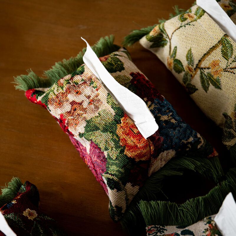 Hot-Selling Traditional Classical European-Style Furniture Tissue Storage Bag, Household Fabric Desktop Tissue Drawer Bag, Factory Wholesale