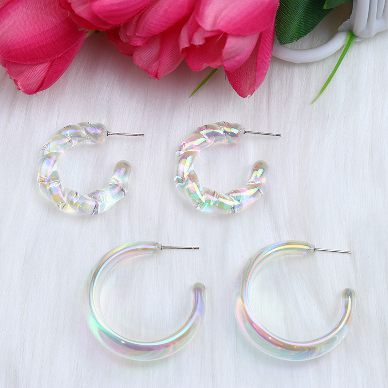 Streetwear Transparent Arylic Plating Women's Ear Studs display picture 3