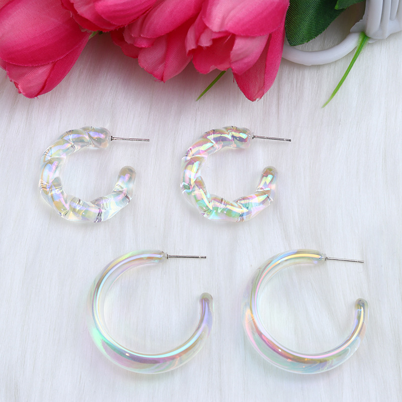 Daily Occasion 1 Pair Streetwear Transparent Plating Arylic Ear Studs