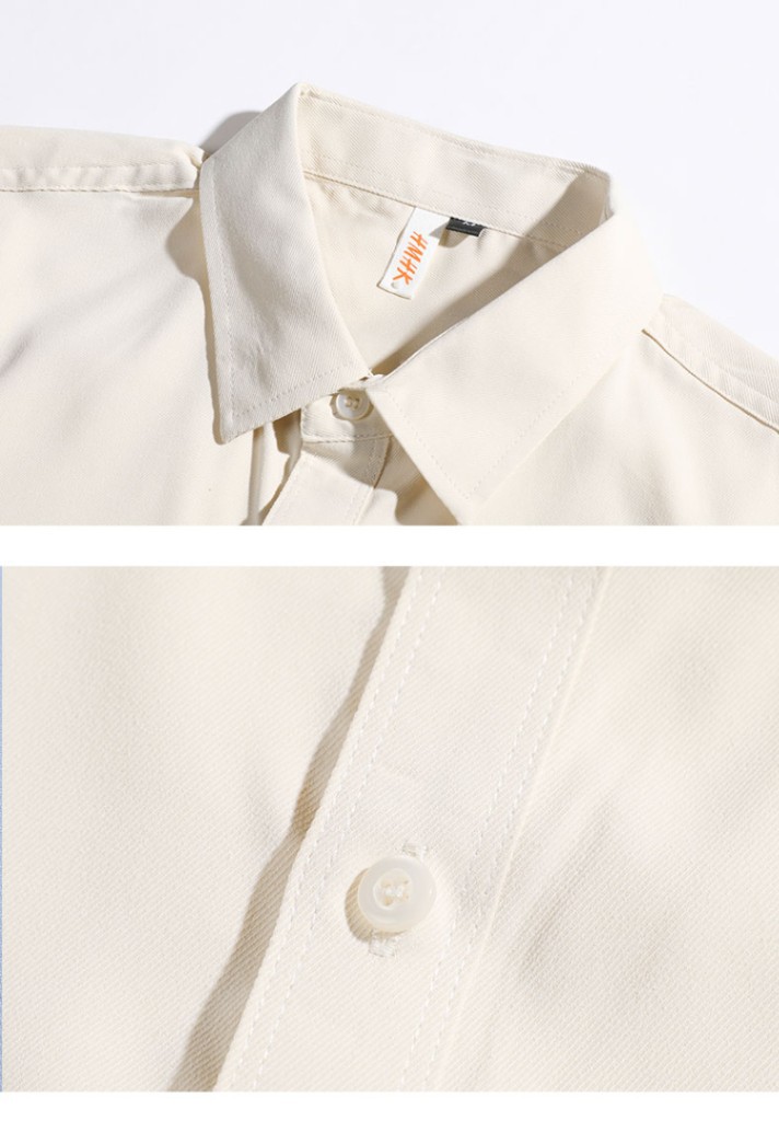 European Style Workwear For Men, Spring And Autumn New Loose Fit Casual Solid Color Shirt Jacket Trendy_viptrois.com