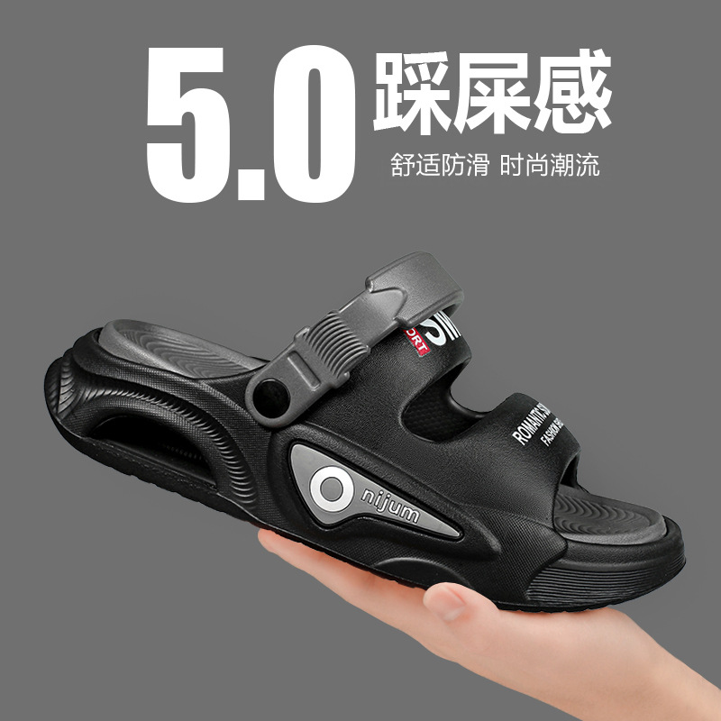 Sandalias y pantuflas para hombre 2025 verano nuevo estilo ocio ligero deportes al aire libre uso exterior vadeo pareja zapatillas de playa transfronterizo