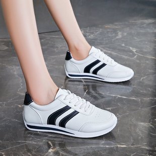 Cross-border New Lace-up Casual sneaker Soft Sole All-match Forrest Gump Shoes Flat Non-slip Student Shoes Soft Leather White Shoes