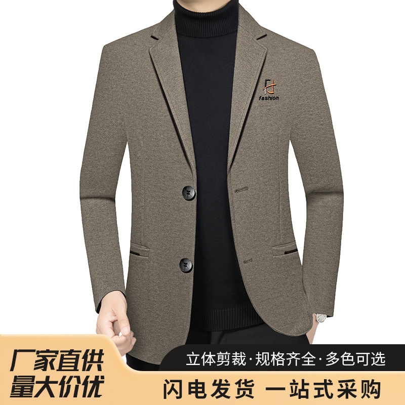 New spring and autumn collection: slim-fit business casual suit jacket for middle-aged men, a stylish top for dads