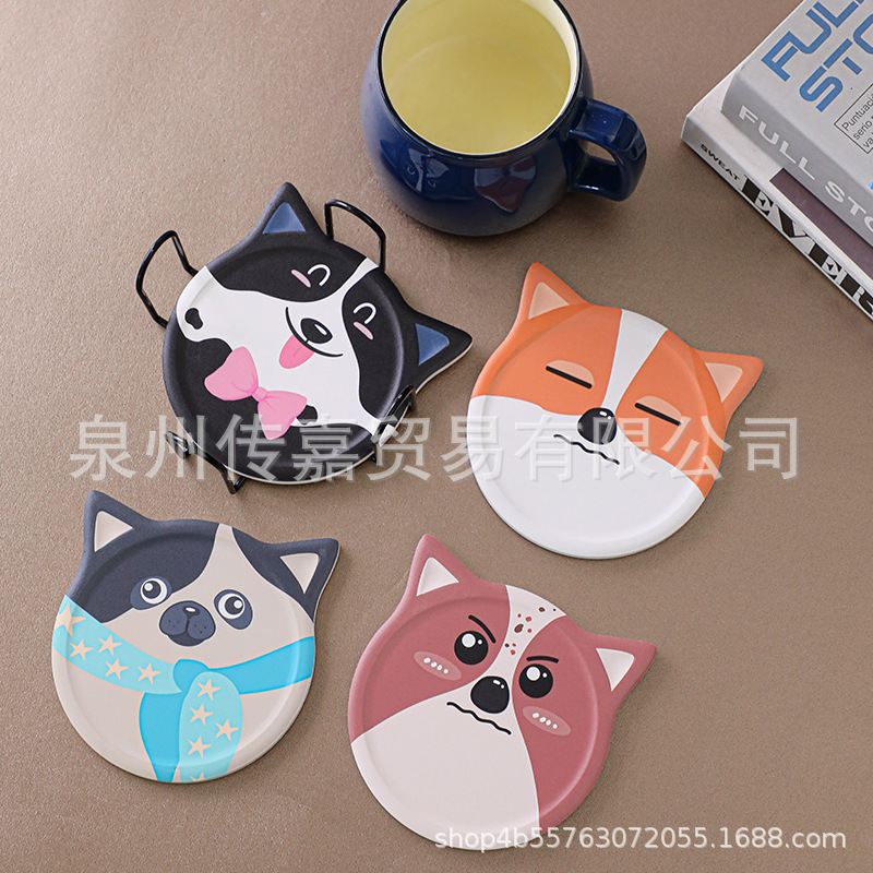 Cerámica posavasos gato creativo montaña corcho absorbente montaña lindo mascota de dibujos animados creativo regalo logotipo personalizado impresión