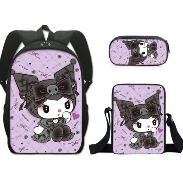 Directo de fábrica de dibujos animados mochila lápiz coolomi primaria y secundaria estudiantes de gran capacidad de impresión bolsa de tres piezas conjunto