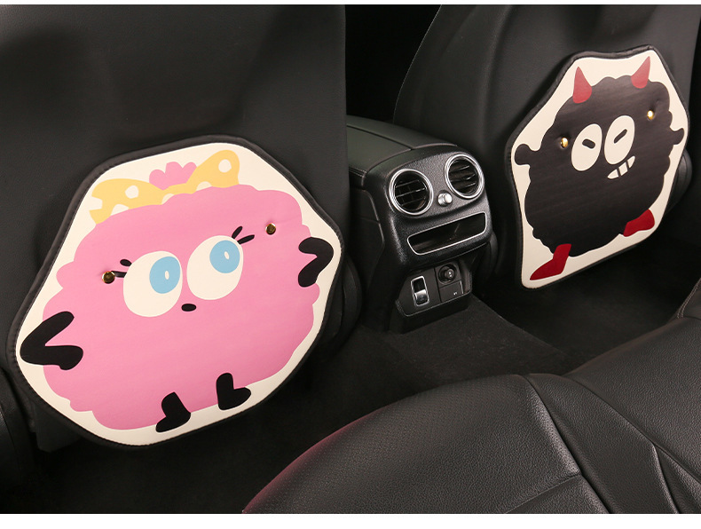 Small bacteria ladies cute cartoon chair back anti-kick cushion car seat chair back anti-fouling cushion back suspension type