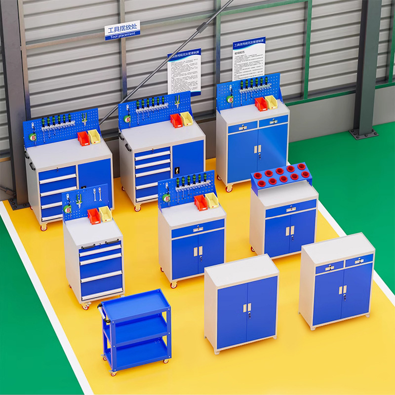 Heavy-duty metal tool cabinet factory workshop tool box thickened steel cabinet with drawers automotive multi-functional storage cabinet