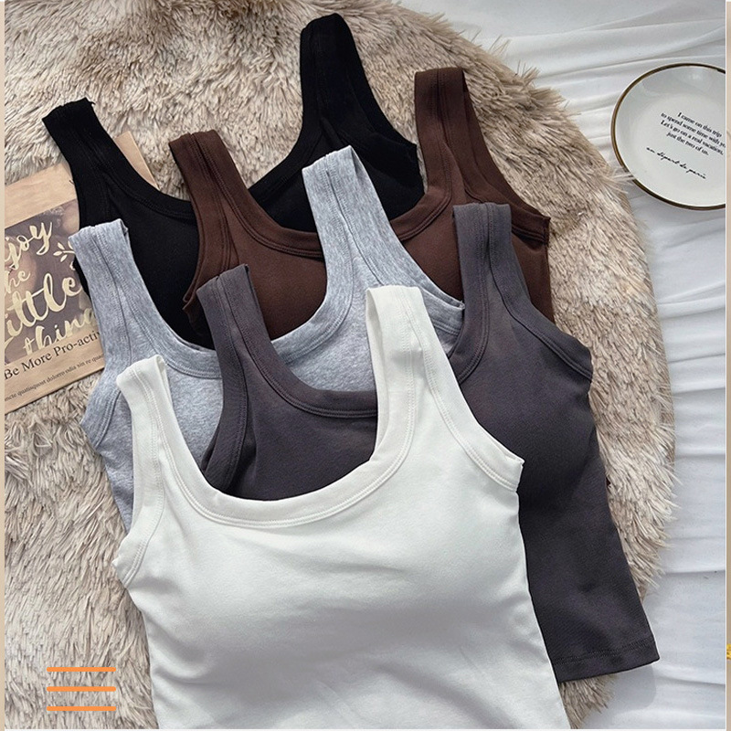 Beautiful Back Sling Women's Outer Wear Intimates with Breast Pads Vest Bottoming with Tube Top All-In-One Crop Top