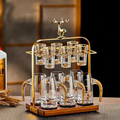 The same style of drop-shipping white wine glass set, light luxury household gold foil Jinshan wine dispenser and wine set